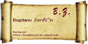 Bogdanu Zorán névjegykártya